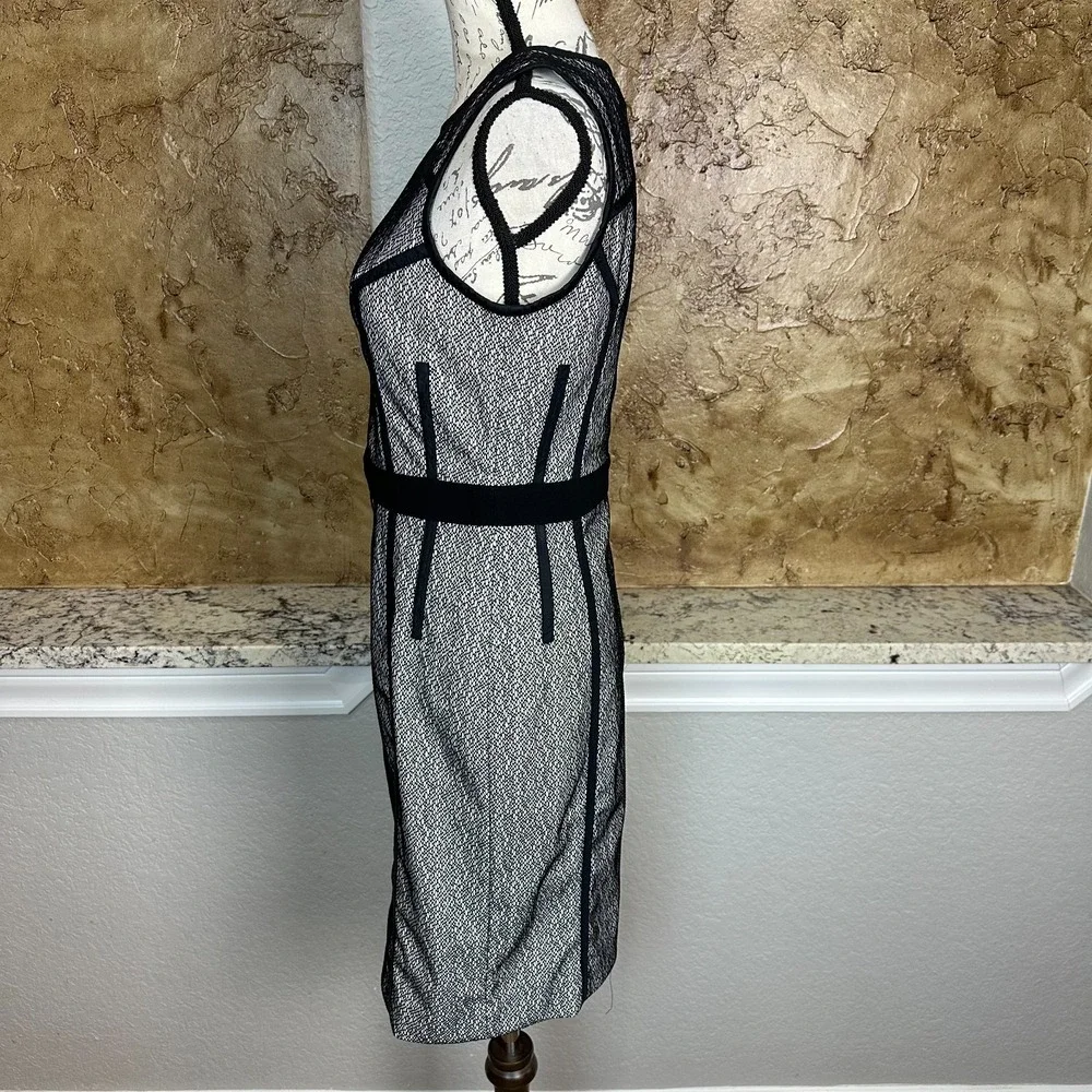 Banana Republic Pencil Dress‎ Sz 8 Lace Overlay Sleeveless Black White Career